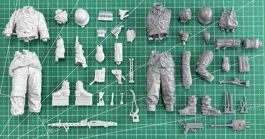 1/16 Scale Die-Cast Resin Figure Model Kit Poteau Ambush Battle Series 4 Figures Unassembled Unpainted No Base