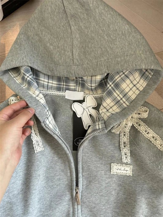 Versatile New Street Hooded Sense of Design Jacket Women Fashion Pullover Sweatshirt Harajuku Unisex Oversized Hoodie Coat Trend