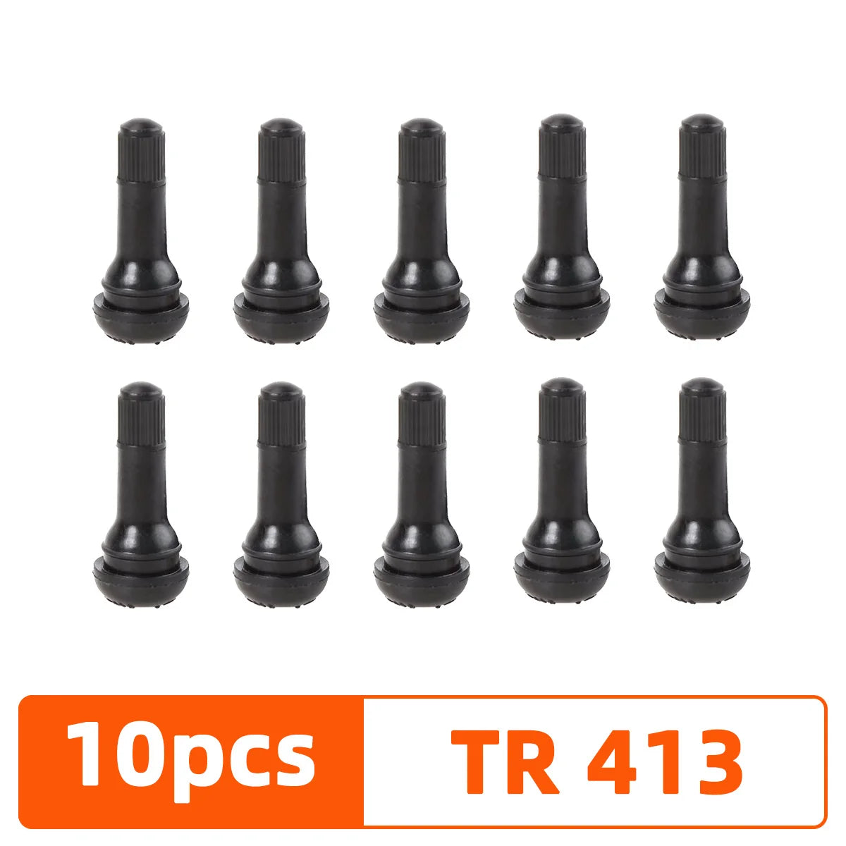 YONGRUN 4/10/50/100PCS Car Tire Valve Stem TR413/TR414 Snap In Tire Valve Stem With Dust Cover Black Rubber Valve Automotive Par
