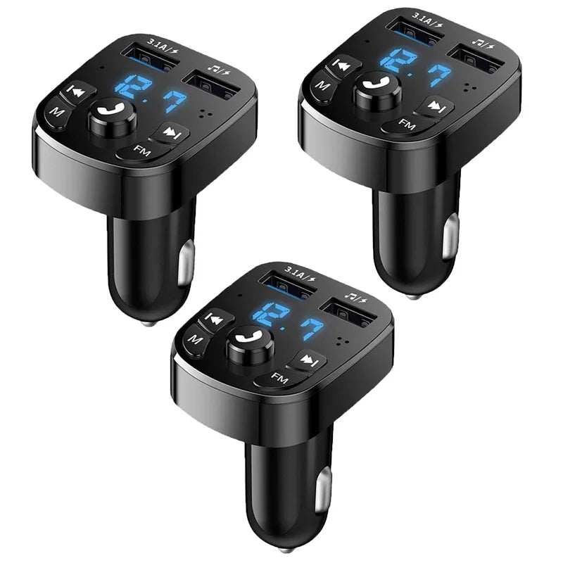 1/3/6pcs Car Mp3 Player Dual USB Fast Charger FM Receiver Bluetooth Compatible 5.0 FM Transmitter USB Flash Drive Plug Car Kit