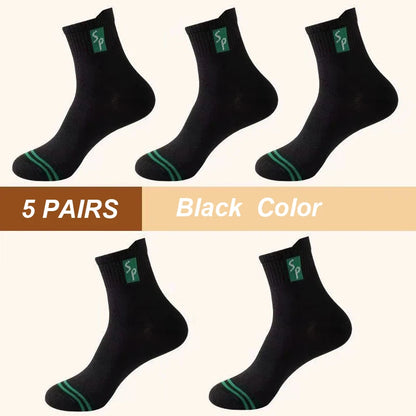 5Pair New Men's Sports Socks Cotton High Quality Casual Business Walk Socks Spring Autumn Fashion For Men Size EU38-45