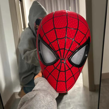 Amazing Spider Man Figure Mask 1:1 Wearable Headgear Helmet With Ring Control Eye Light Cosplay Props Collection Model Toy Gift