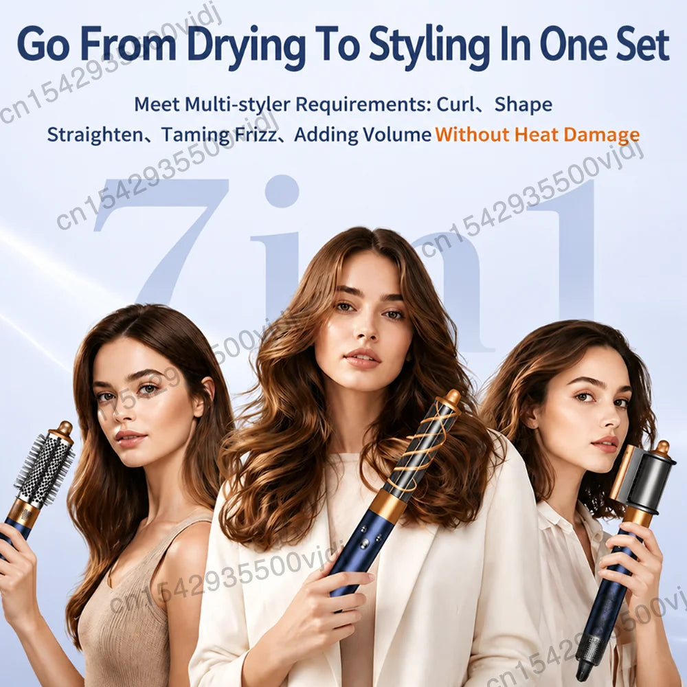 7-in-1 Hair Dryer, 110,000 RPM High-Speed Hair Care Ionic Hair Dryer, Quick Drying, Multi-Function Curling Iron Set