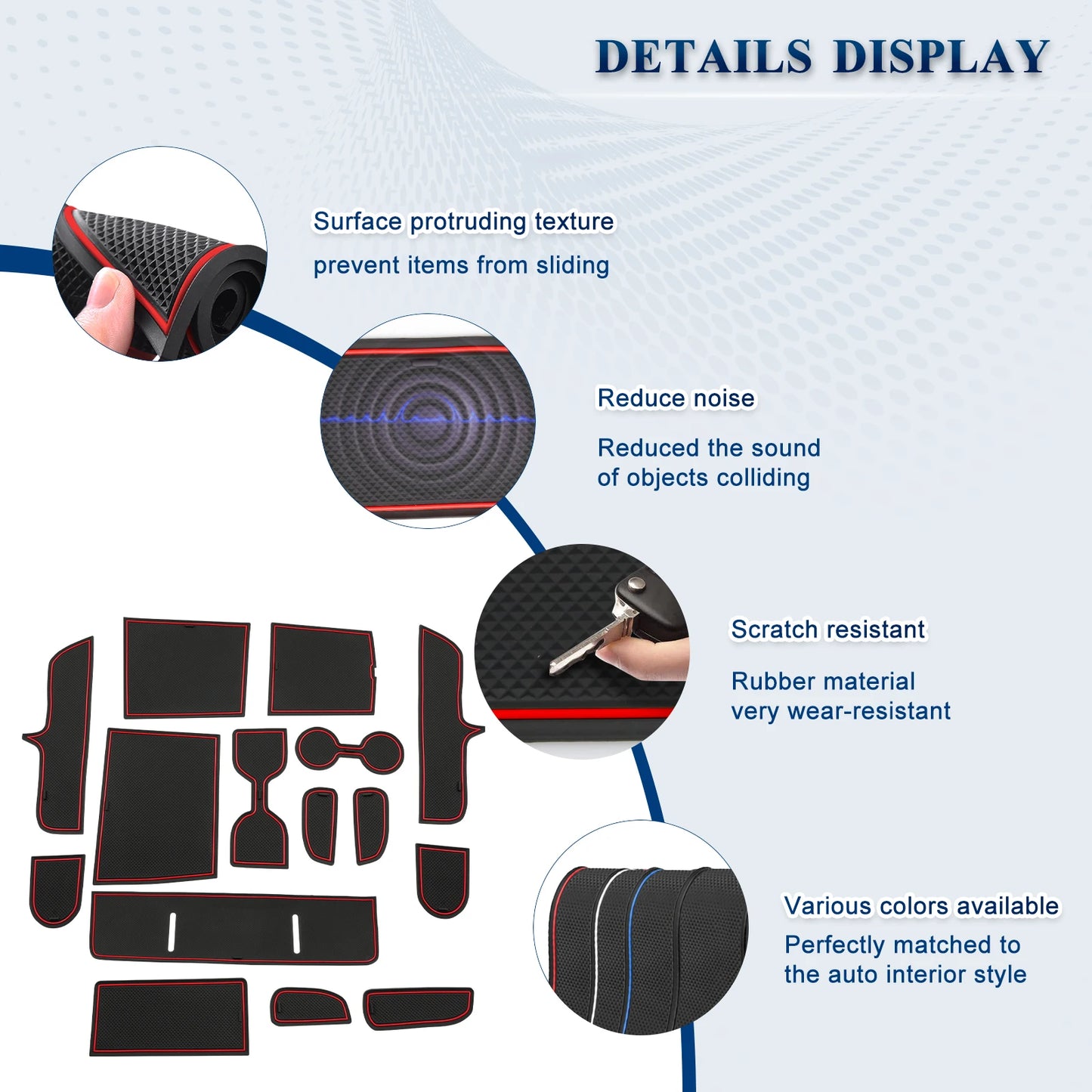 RUIYA for Hyundai Tucson NX4 Limited 2025 2026 Car Door Groove Mat Anti-slip Slot Pad Auto Hyundai Tucson 2025 Accessories