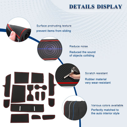 RUIYA for Hyundai Tucson NX4 Limited 2025 2026 Car Door Groove Mat Anti-slip Slot Pad Auto Hyundai Tucson 2025 Accessories