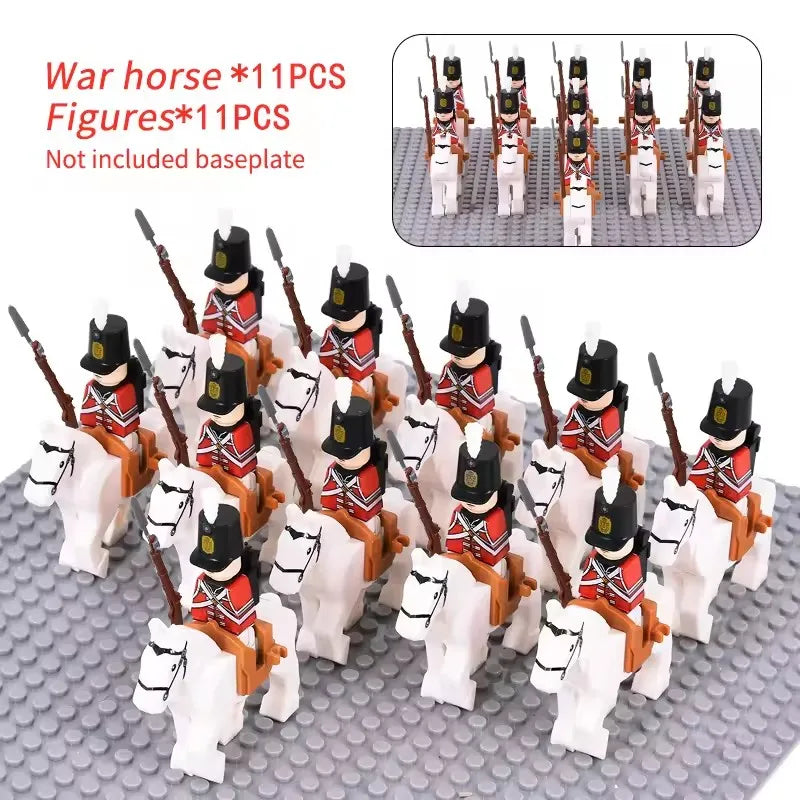 MOC Historical Military Building Blocks Figures Napoleonic Wars British Infantry Soldiers Rifle DIY Brick Toys For Birthday Gift