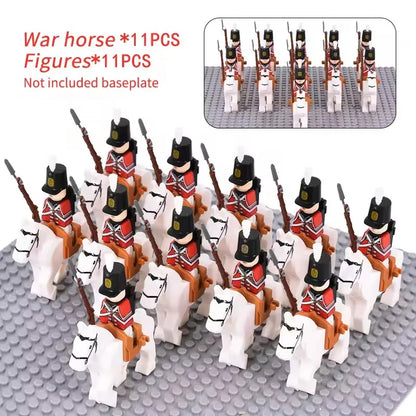 MOC Historical Military Building Blocks Figures Napoleonic Wars British Infantry Soldiers Rifle DIY Brick Toys For Birthday Gift