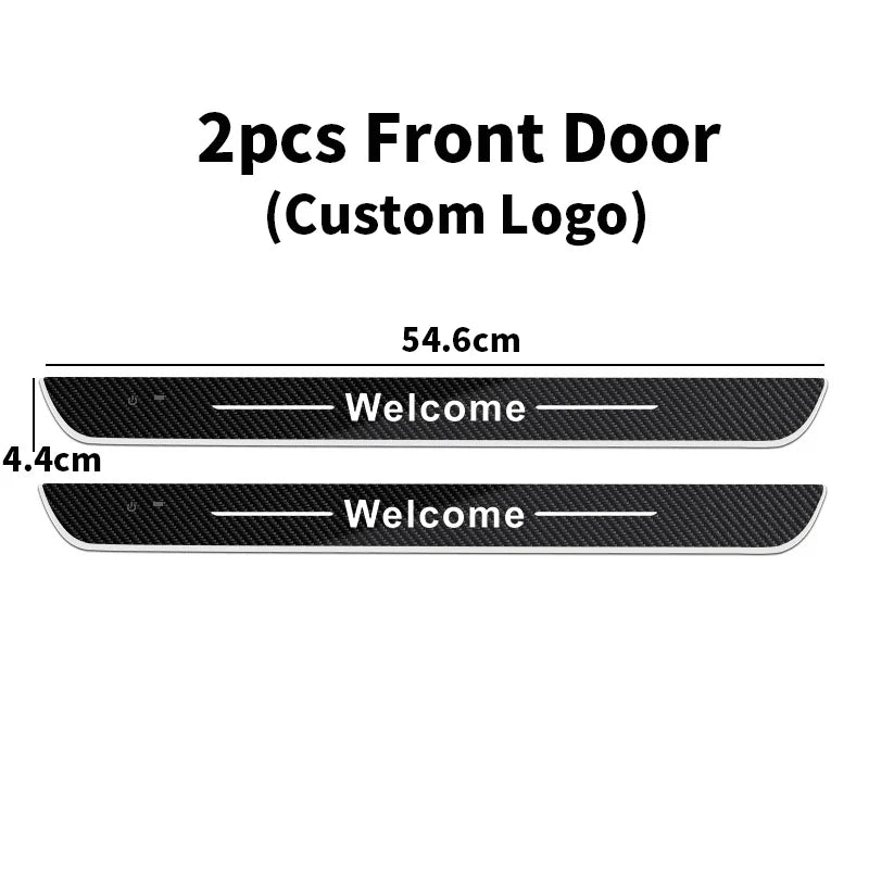 Carbon fiber For Ford ST Line Focus Fiesta Kuga Escape Customized Car Welcome Door illuminated Sill Light Logo LED Pedal Lamp