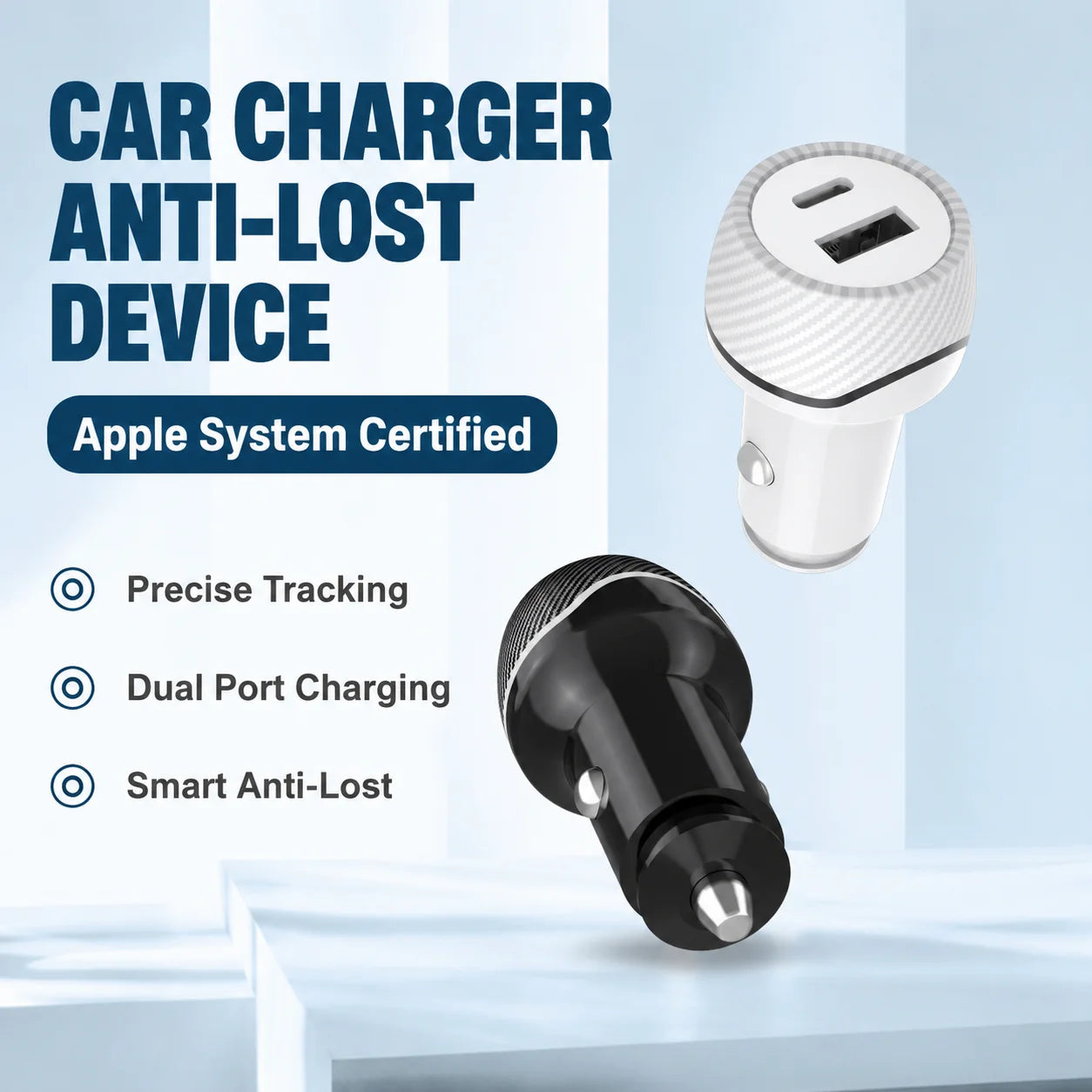Car Charge GPS Locator Tracker 20W USB Phone Charger Fast Charging Type C QC3.0 With iPhone Find My Apple Official App
