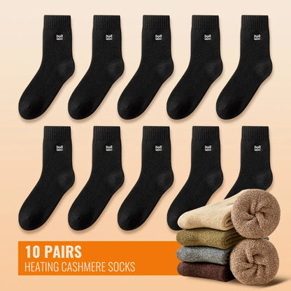 MiiOW Merino Wool Socks Cold Resistant Men Winter Thicken Heated Sock Cashmere Long Sock Snow Boots Retro Brown Warm Towel Socks
