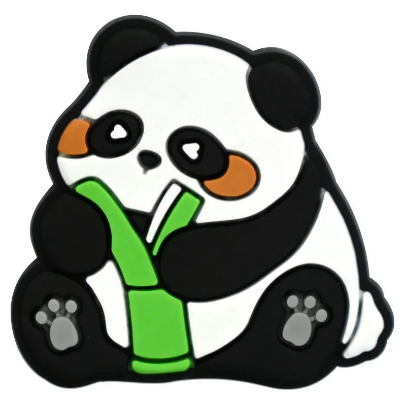 1/20/50/100Pcs Panda Series Shoe Charms Cute animal Shoes Accessories Decoration Clog Sandal Buckle Bithday Holiday Party Gifts