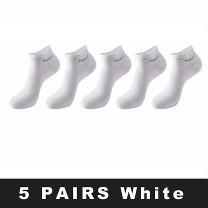 1/5/10 Pairs Men's Bamboo Fiber Ankle Socks High Quality Breathable Anti-Bacterial Casual Short Socks Size 38-45