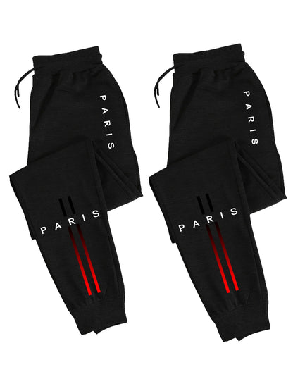 2-Pack Men's Polyester Joggers, Drawstring Waist, Wrinkle-Resistant, Breathable, Slim-Fit, Cuffed Hem, Drop-Dead Drape,