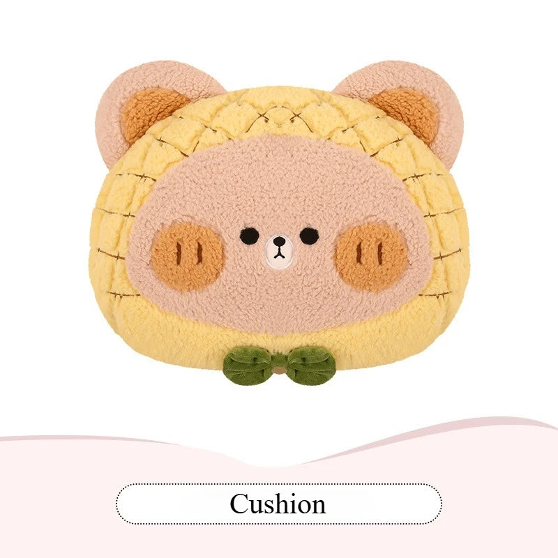 Bear Plush Seat Cushion Cover Universal Skin-Friendly Cute Soft Car Pillow Case Autumn Winter Decorative Seat Accessories