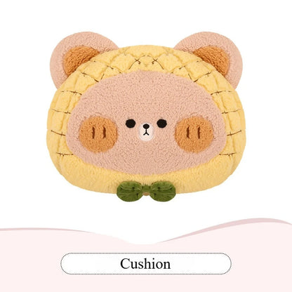 Bear Plush Seat Cushion Cover Universal Skin-Friendly Cute Soft Car Pillow Case Autumn Winter Decorative Seat Accessories