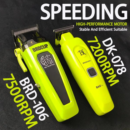 BRD106 078 Hair Clipper 7500RPM 7200RPM Hair Salon Trimmer DLC Blade with Charging Base Barber for Men New Professional BRDCLIP