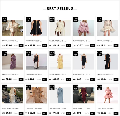 TWOTWINSTYLE Patchwork Folds Casual Dresses For Women Strapless Sleeveless High Waist Hollow Out Elegant Slimming Dress Female