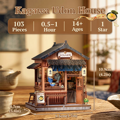 CUTEBEE Miniature Dollhouse Book Nook Kit 3D Puzzle for Bookshelf Decor Japanese Convenience Store Model Perfect Gift for Craft