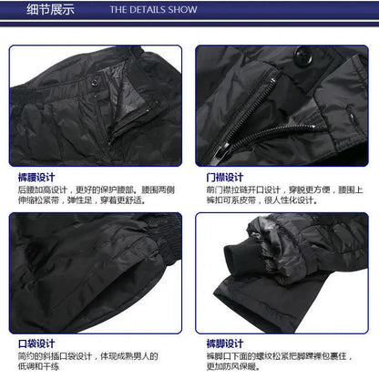 Men White Duck Down Pants Waterproof Winter Windproof Pant Man Run Sports Fitness Trousers Warm Breathable Male Pants