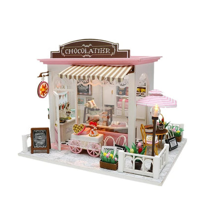 DIY Miniature Whimsy Dollhouse Kit 3D Puzzle Furniture Assembly Model Doll House Educational Wooden Toys For Xmas Gifts