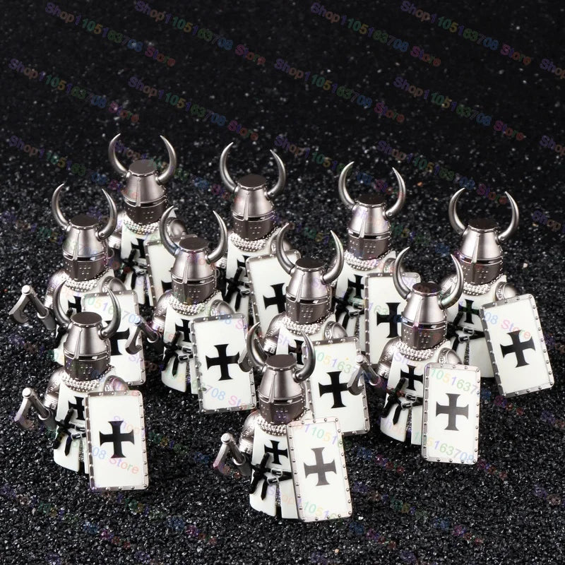 Medieval Knights Building Blocks Warrior Soldiers Crusaders Hospital Teutonic Knight Legion Figures Block Toys Accessories
