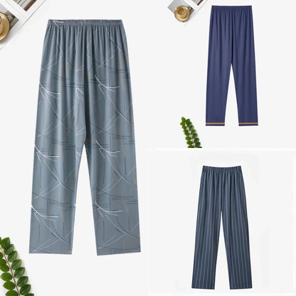 Pajama Pants Men's Spring and Autum Trousers Casual Trousers Autum and Winter Thin Home Trousers Long Loose Home Trousers