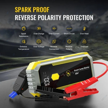 12V Portable Jump Starter Car Battery.Wireless Booster Jump Starter for Truck Motorcycle Pickup SUV with LED Light & USB Port