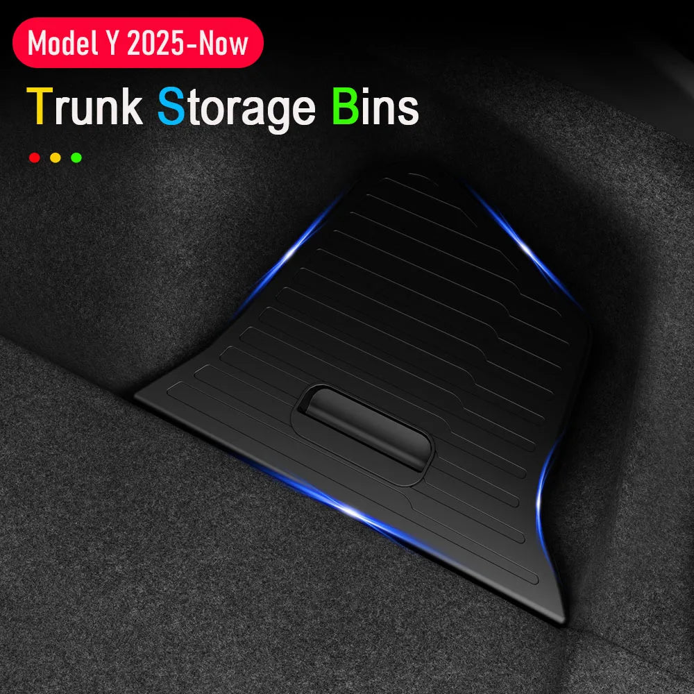 For Tesla Model Y Juniper 2025 2026 Car Trunk Side Storage Box Cover plate organizer Car trunk side storage box refit Accessorys