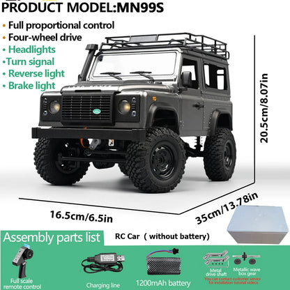 Upgrade MN99S MN98 1:12 RC Car MN Model RTR 2.4G Remote Control Car Climbing Defender 4WD RC Truck Off-road RC Toys As Kids Gift