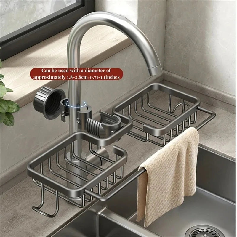 Kitchen Sink Drain Rack Sponge Storage Flexible Faucet Holder Soap Drainer Towel Rack Shelf Organizer Kitchen Accessories