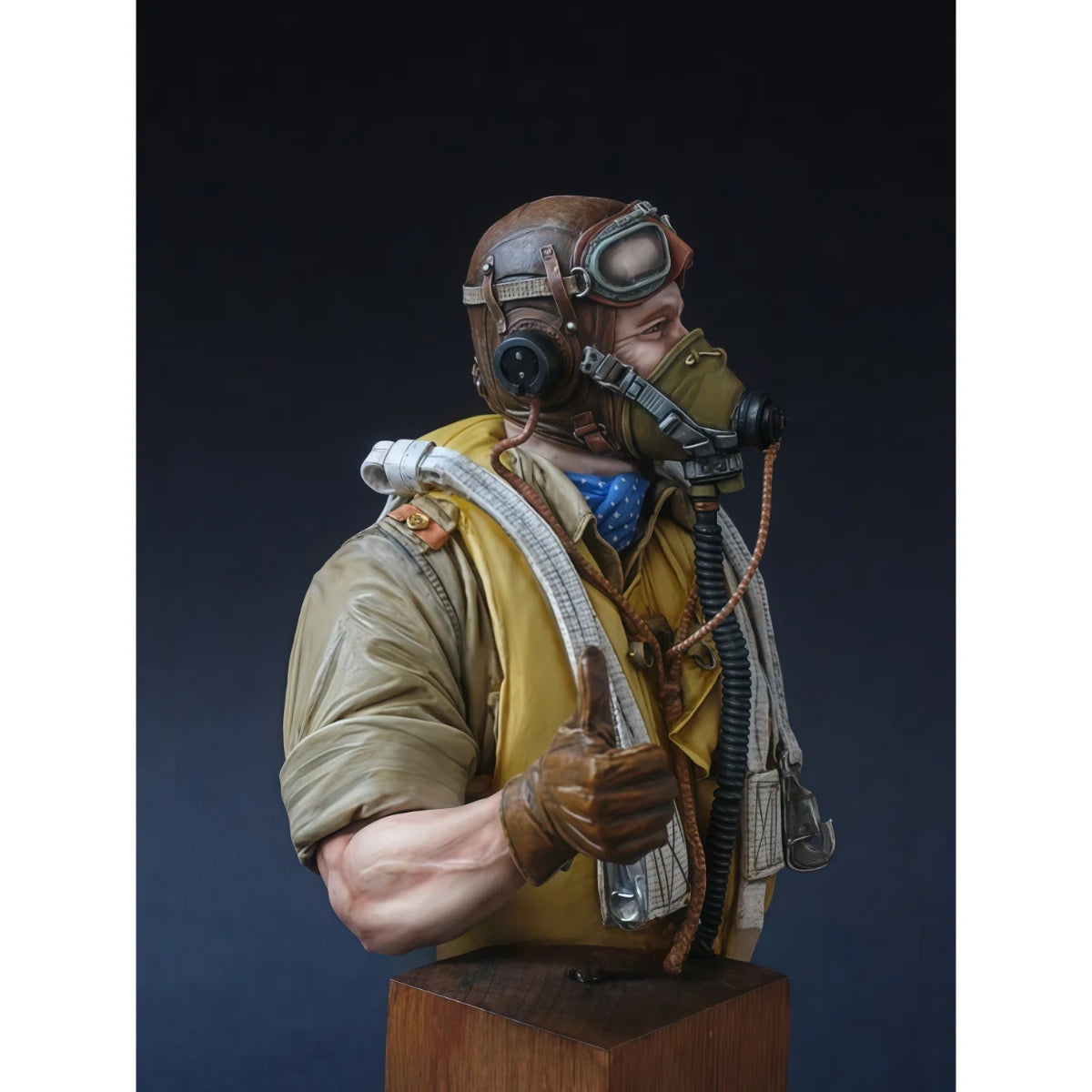 1/10 scale resin unpainted model kit, bust of a British Royal Air Force pilot, unassembled and unpainted GK