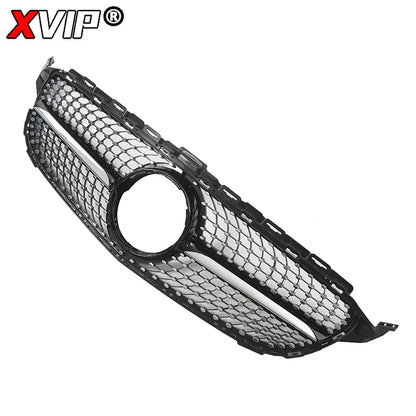 XVIP GTR Style Front Racing Grille For Mercedes Benz C-Class W205 2015-2018 C180 C200 C300 Chrome Diamonds Style Bumper Grilles