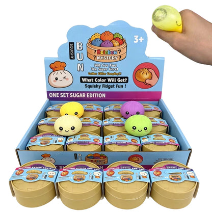 Simulation Dumpling Squishy with Steamer Basket Small Dumpling Stress Relief Toy Surprise Blind Box Adult Student Venting Gift