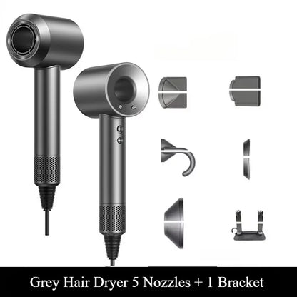 5 in 1 Professional Hair Dryer, with Hot and Cold Air Functionality - Lightweight and Thermostatic Styling Tool for Smooth Hair