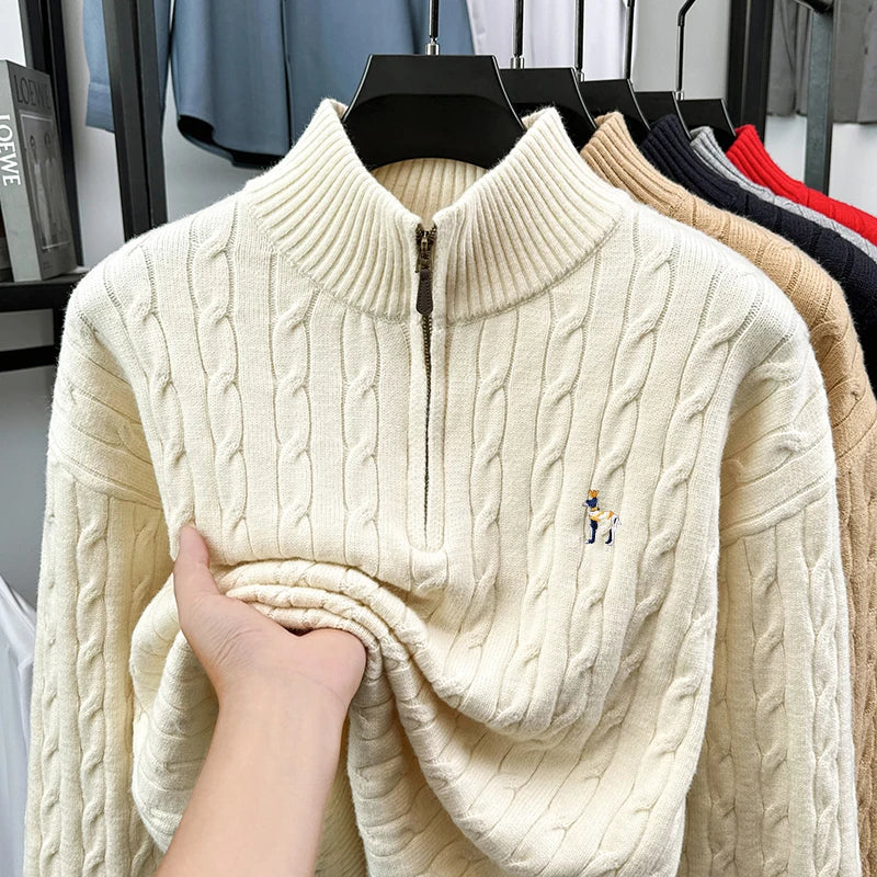 2025Autumn and Winter New Fashion Brand Men and Women Same Style Couple Shirt Fried Dough Twists Embroidery Dog Logo Top Sweater