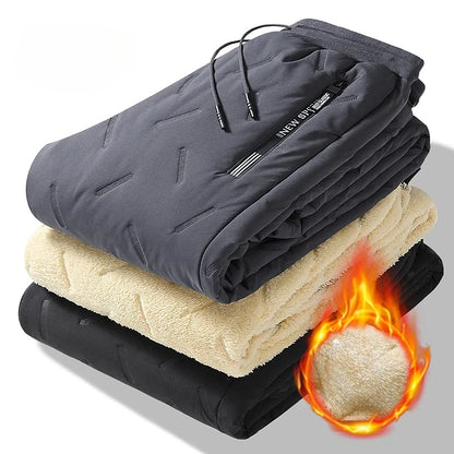 Winter Fleece Pants Men Lambswool Thicken Warm Waterproof Trousers Male Casual Outdoor Thermal Man Joggers Sweatpants Big 6XL7XL