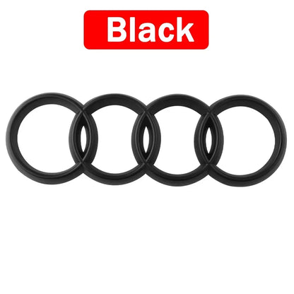 Black Silver ABS 4 Ring Car Hood Bonnet Front Grill Trunk Rear Emblem Logo Badge Sticker For Audi A3 A4 A5 A6 A7 TT Q2 Q3 Q5 Q8