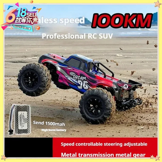 UJ High-Speed RC Car Toy - Electric Off-Road Racing 4WD Proportional Control 75-100km/h Four-Wheel Drive Remote Control Vehicle
