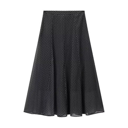 CharmChant Women's Polka Dot Sheer Chiffon Oversized Shirt & Maxi Skirt 2 Piece Set Spring 2026 Retro Elegant Chic Party Outfits