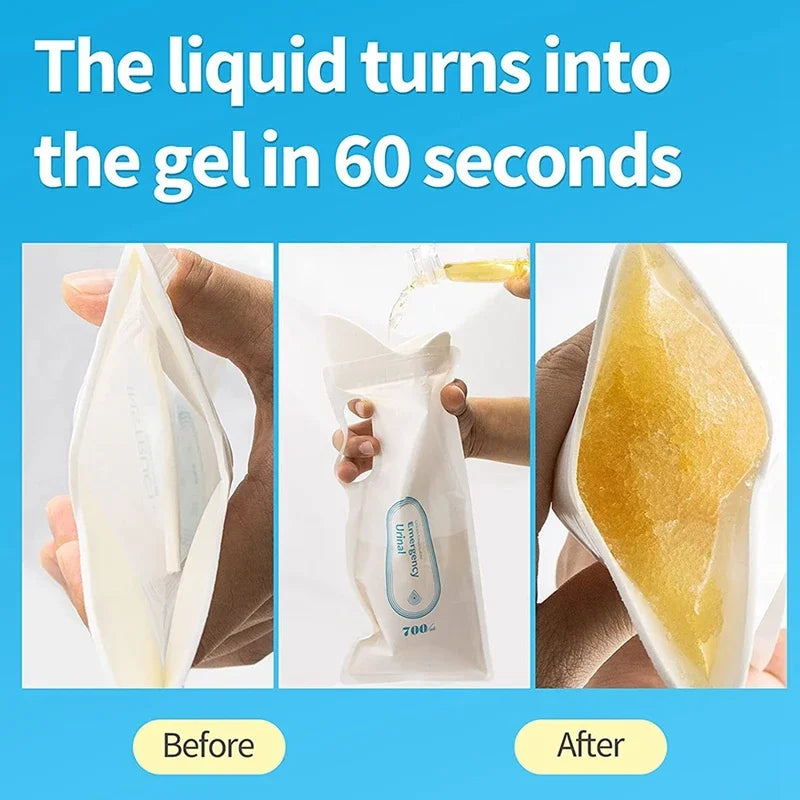 Emergency Car Urinal Disposable Urine Bag for Travel Emergencies and Traffic JamsMen's and Women's Portable Universal Model