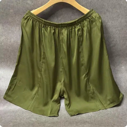 100% Mulberry Silk Men Boxer Underwear Couple Rubber Band Thin Short Home Pants Promotion Woman Can Wear