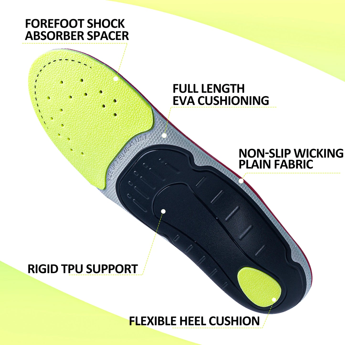 Plantar Fasciitis Relief Orthopedic Insole Flat Foot High Arch Support Men Women Work Orthotic Insert Sport Shoe Sneaker Sole