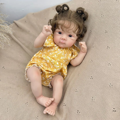 AONPENG 45cm Lifelike Reborn Baby Doll Toy with Vinyl Limbs And Cloth Body Kid's Fashion Birthday Gift Playhouse Bedtime Toy