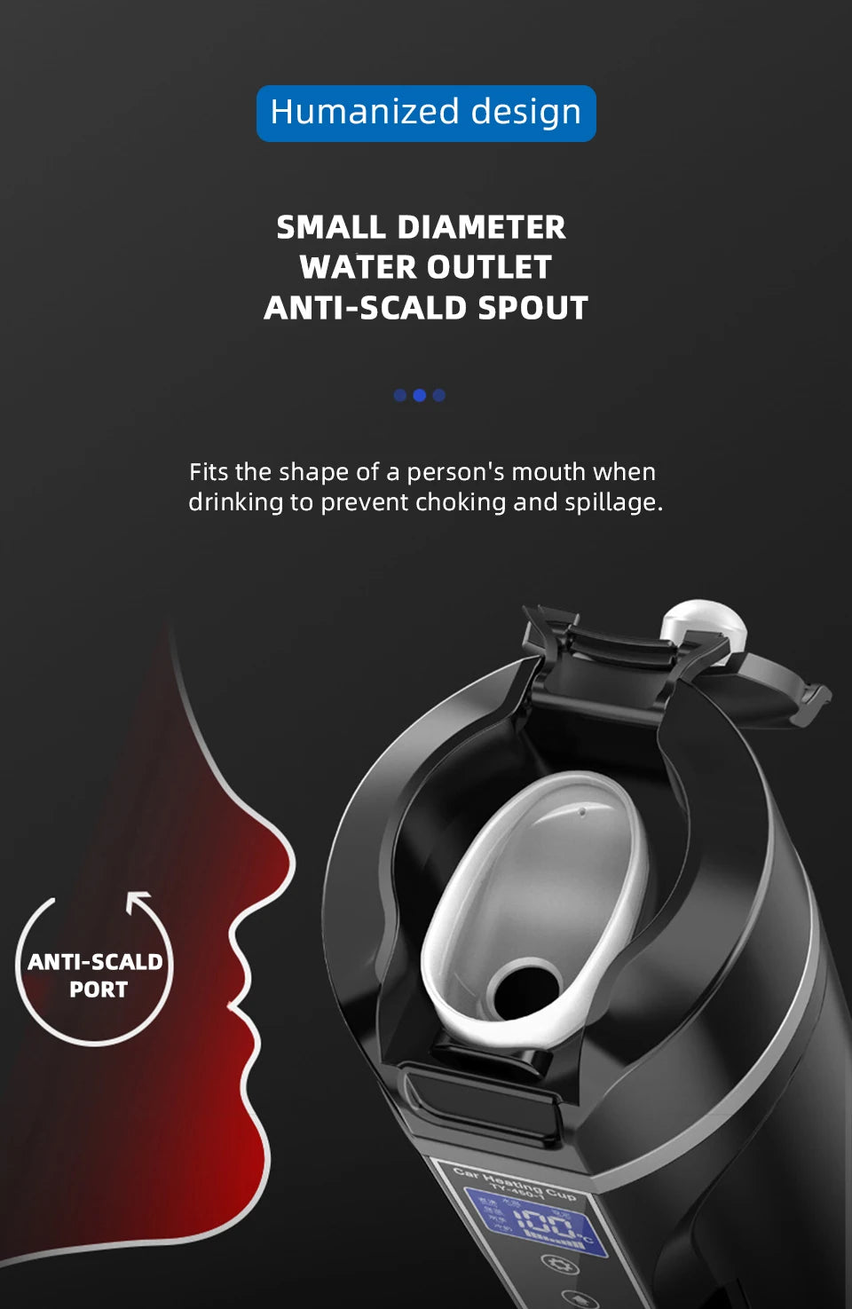 R31 450ml Car Heating Cup 12v/24v Portable Electric Kettle Smart Touch Screen Thermal Mug Temperature Adjustable Car Heating Mug