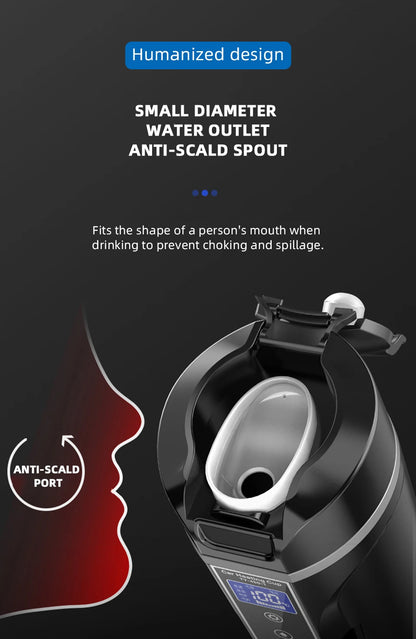 R31 450ml Car Heating Cup 12v/24v Portable Electric Kettle Smart Touch Screen Thermal Mug Temperature Adjustable Car Heating Mug