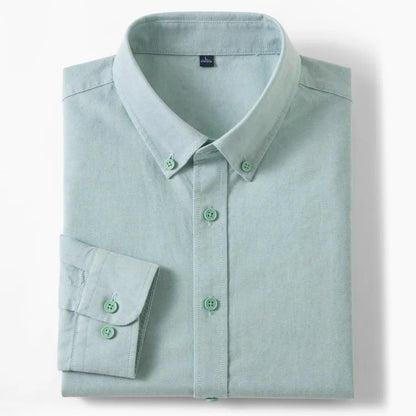 Men's 100% Cotton Oxford Shirt - Breathable Sweat-Wicking Button Down with Slim Fit & Crisp Texture
