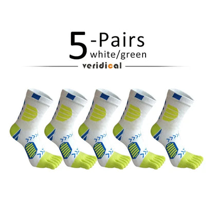 1/5 Pairs Sport Toe Socks Compression Cotton Sweat-Absorbing Deodorant Bike Marathon Fitness Outdoor Basketball 5 Finger Socks