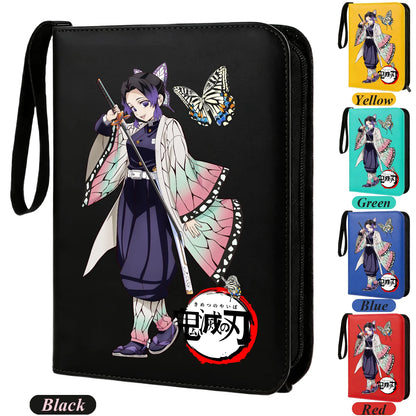 400pcs Anime Demon Slayer Zipper Card Album Book Collection Card Storage Folder Hold Tanjiro Game Cards Binder Holder Protector