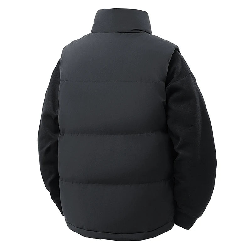 Puffer Vest Men Soild Casual Warm Winter Vest Jacket Windproof Thicken Waistcoat Sleeveless Korean Fashion Stand Collar Coats