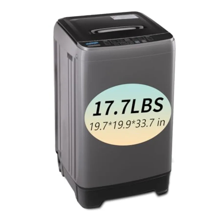Full Automatic Washing Machine for RV, Camping, Apartment, Dorm: Dark Grey Portable Washer with LED Display, 17.7 lbs Capacity,